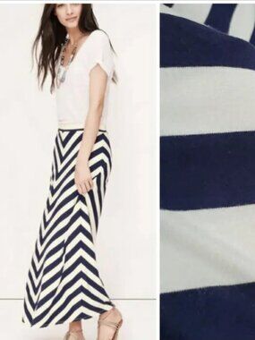 LOFT Chevron Maxi Skirt, Size LP